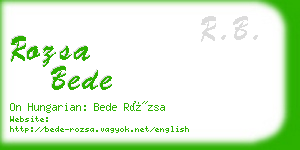 rozsa bede business card